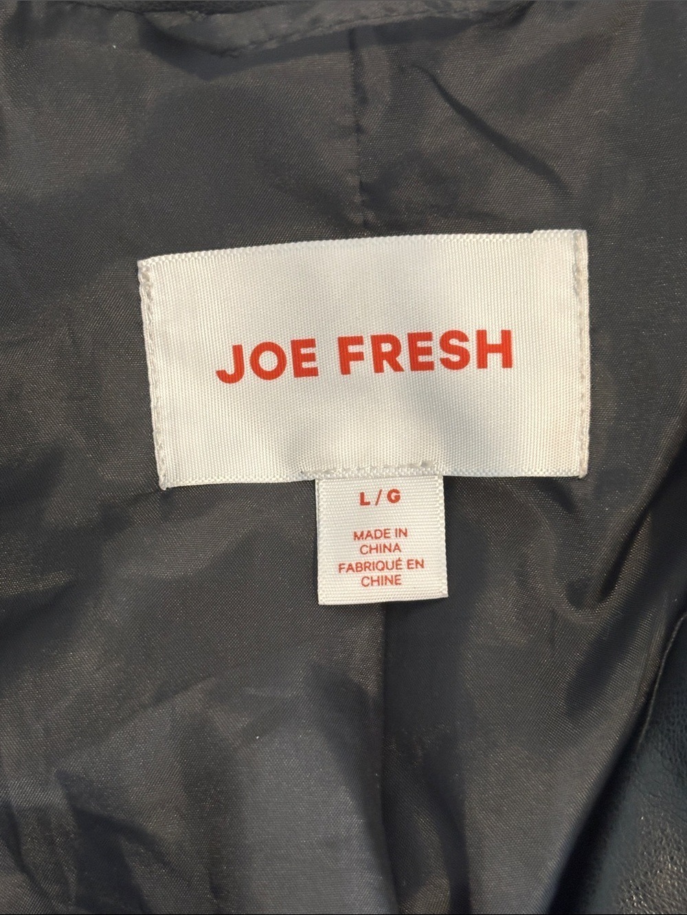 JOE FRESH Black Faux Leather Biker Jacket MOTO jacket with belt size large - Picture 6 of 11